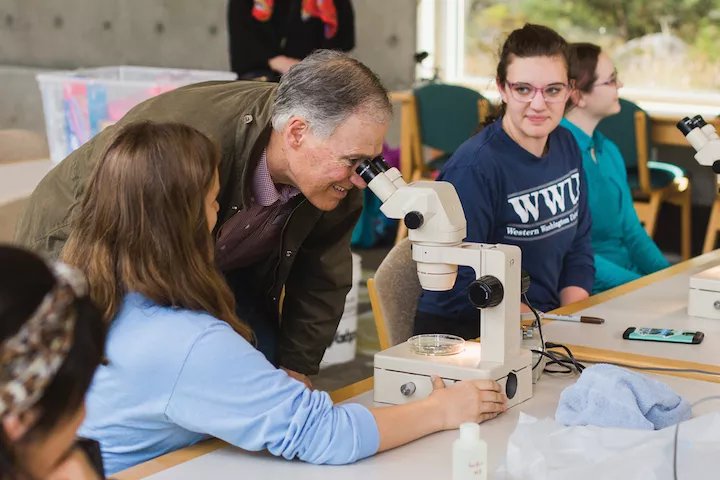 students in a science classroom