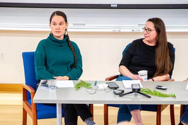 Speakers at Hidden Silence in front of an audience