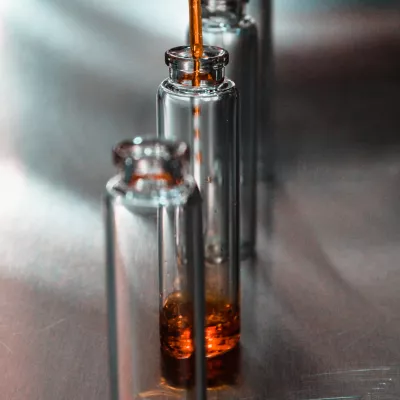 Small vials of liquid
