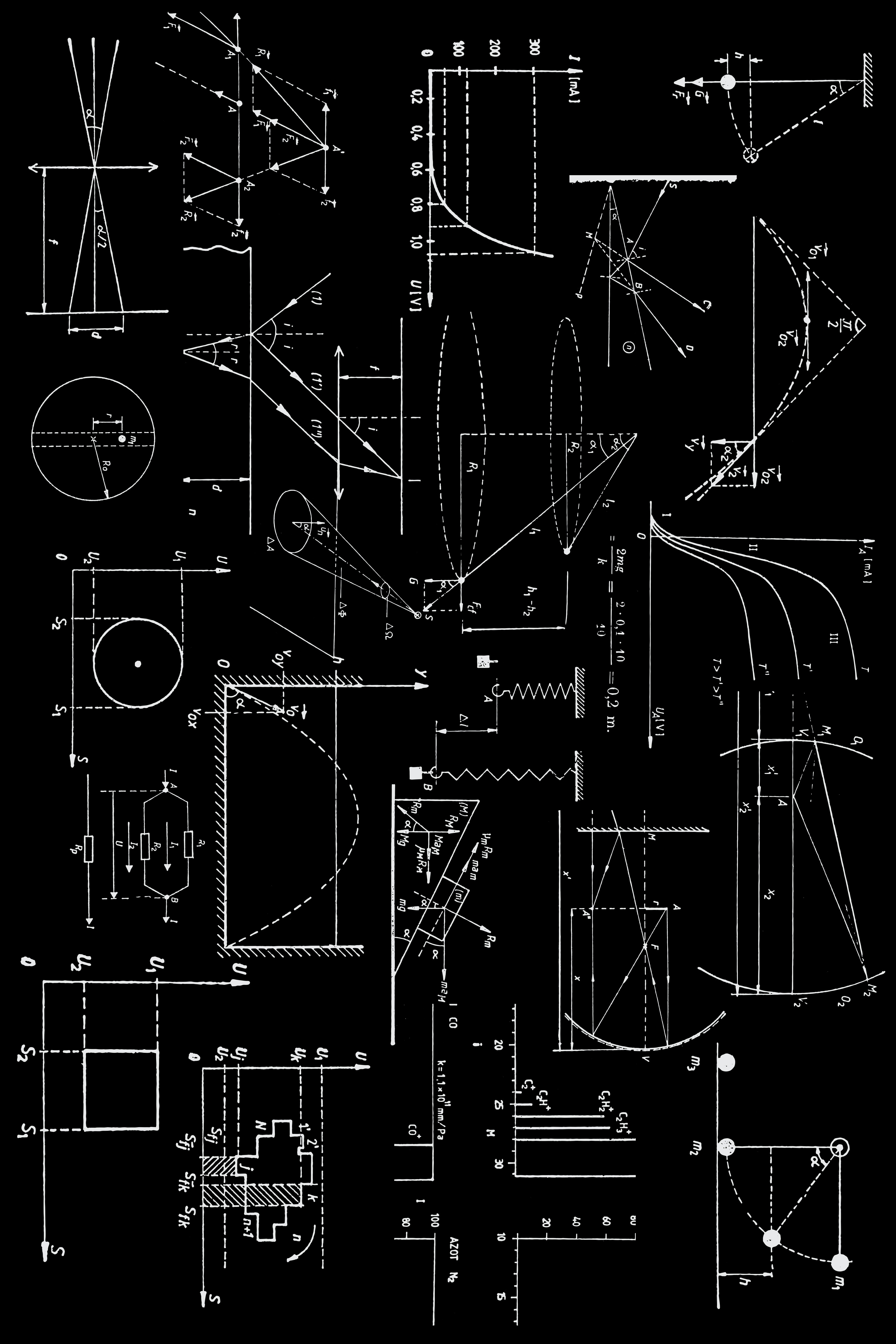 Blackboard with mathematical equations written in chalk
