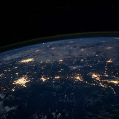 Space view of earth at night time
