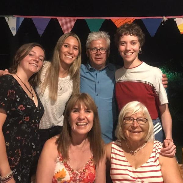 Photograph of Kara Henry and her host family
