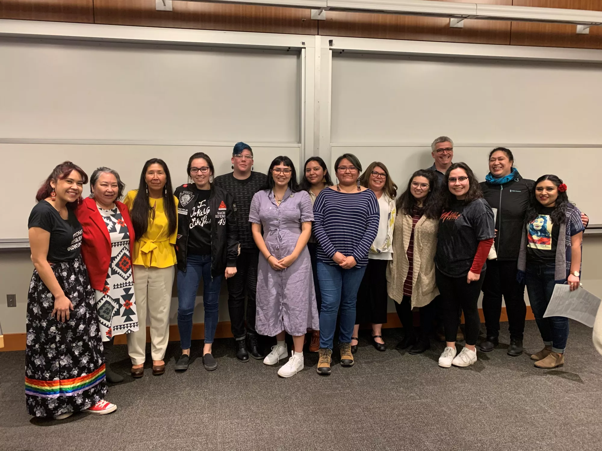 Members of the Native American Student Union gathered for a group photo