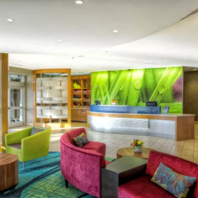 View of Springhill Suites Bellingham Hotel entrance.