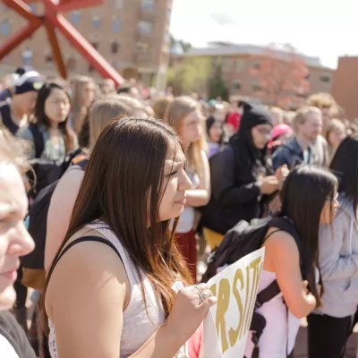WWU students at a protest.