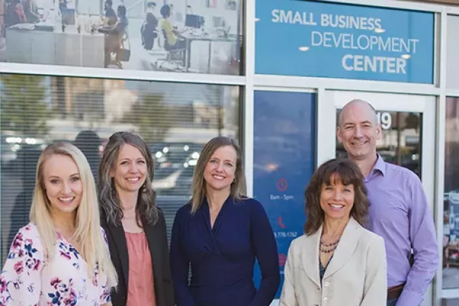 SBDC Team standing outside the center